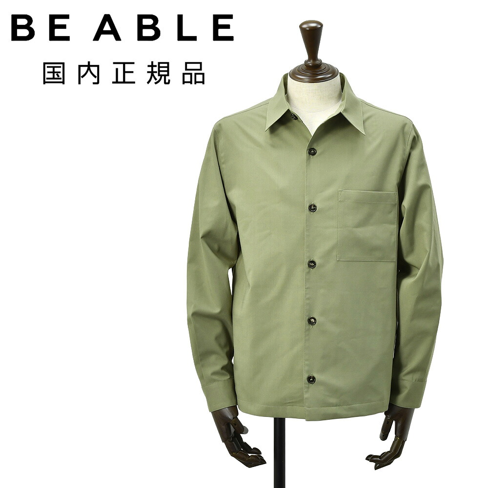 【ポイント8倍 4/22 9:59まで】ビーエイブル　　BE ABLE シャツアウター メンズ シャツブルゾン LEROY リロイ テクノウール オリーブ リラックスフィット ウォッシャブル 微ストレッチ 国内正規品 でらでら公式 ブランド