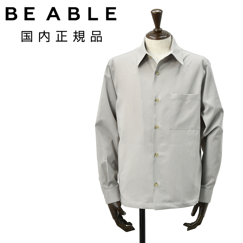 【ポイント8倍 4/22 9:59まで】ビーエイブル　　BE ABLE シャツアウター メンズ シャツブルゾン LEROY リロイ テクノウール ライトグレー リラックスフィット ウォッシャブル 微ストレッチ 国内正規品 でらでら公式 ブランド