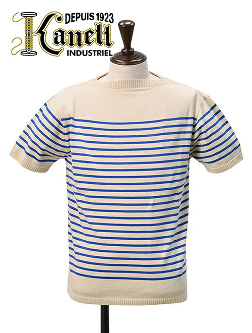 最新情報 楽天市場 カネル Kanell メンズニット バスクシャツ サマーセーター Tristan トリスタン 半袖カットソー ダルボー継承ブランド オーガニックコットン エクリュ スカイブルー ボーダー 国内正規品 でらでらブランド公式 インポートセレクトshopでらでら