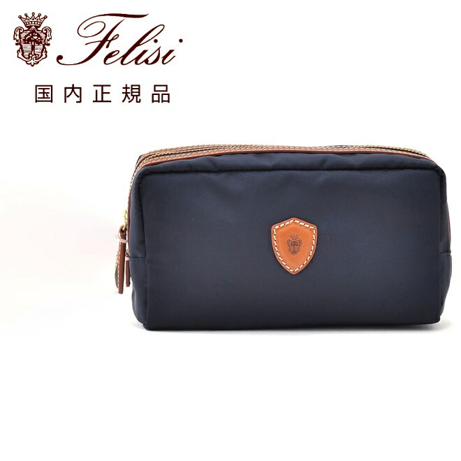 値下げ Felisi 864ポーチ(BLACK) 楽天市場】フェリージ felisi FELISI ポーチ ナイロン×レザー ブラック
