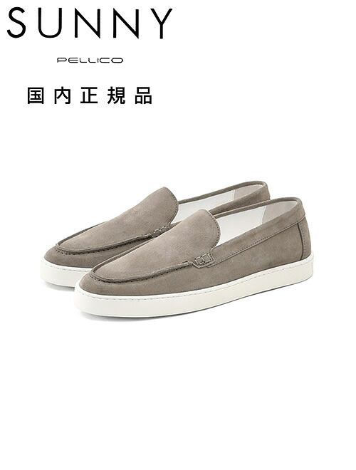 ペリーコ サニー　　PELLICO SUNNY スリッポン メンズ モカシン型シューズ スエードレザー ライトグレー BARTEX バーテックス M005 2.0cmソール 国内正規品 で らでら公式 ブランド