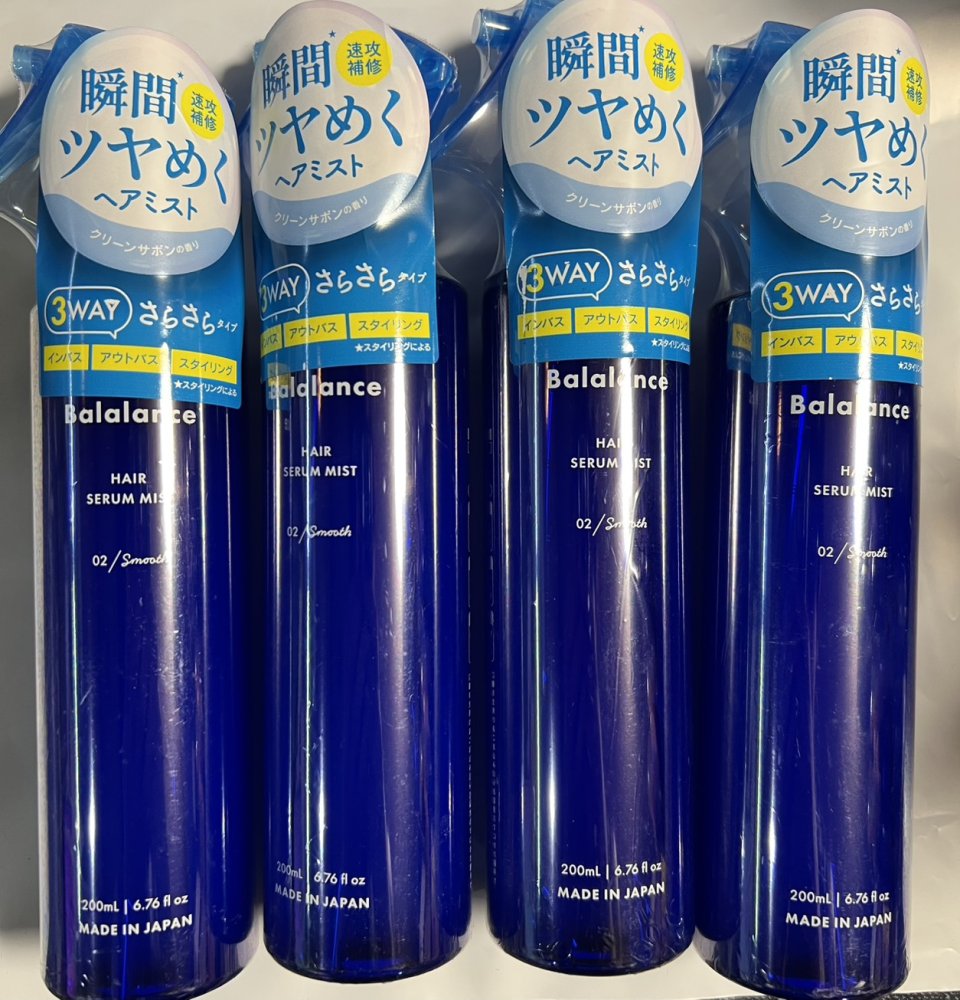 4本セット Balalance バラランス ヘアセラムミスト 導入美容液 寝癖直し スムース ヘアトリートメント 200ml 2F-OKU