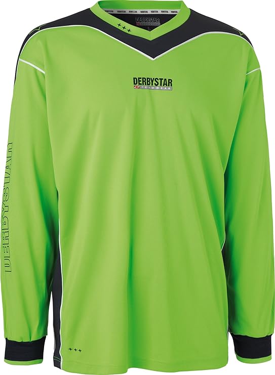 【公式】ダービースター キーパーシャツ Brilant パッド付き グリーン ジュニア DERBYSTAR GKシャツ GKウェアー キッズ 少年 JR ゴールキーパー キーパー ゴールキーパーシャツ プラクティスシャツ プラシャツ ユニフォーム サッカー フットサル プロテクター パッド付 長袖