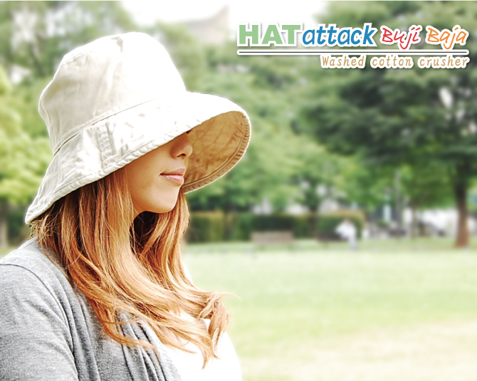 HAT ATTACK ハット アタックWASHED COTTON CRUSHERHATATTACK プレゼント  UVカット 対策 帽子 日よけ