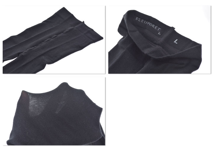 ブルーフォレ Bleu ブラック レディース 黒 コットン 綿 Collant 厚手 無地 Veloute Foret タイプ タイツ