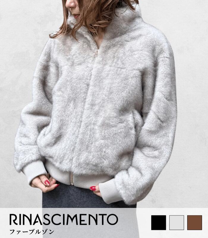 【40%OFF★3/15まで】【Rinascimento】ファーブルゾン▼　　インポート　ブランド　上品　上質　おしゃれ　お出かけ　女子会　大人カジュアル
