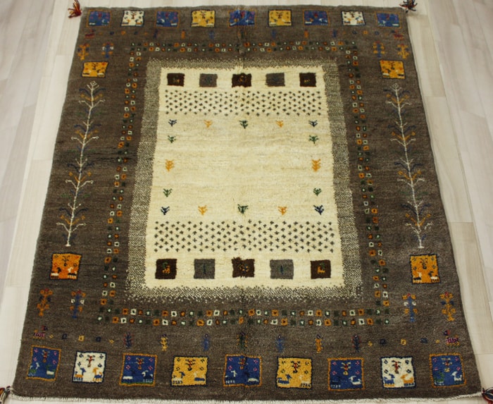 ペルシャ製ギャッベ い草 手織りラグマット ペルシャギャベ Bt1500 カーテン Y 約148 196cm 壁紙 ブラウン系 ウールカーペット ウールラグ ウール100 スーパーsale ラグ カーペット店デザインライフ イラン製ギャッベ 天然素材ラグ 民族ラグ 輸入ラグマット