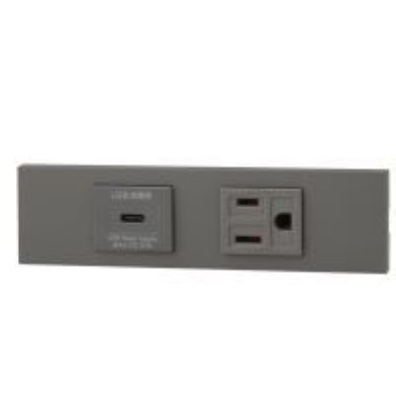 神保電器 KAG-2627 NKシリーズ家具・機器用USBコンセント（Type-C）+接地コンセントセット（SG色）｜DesignDepot