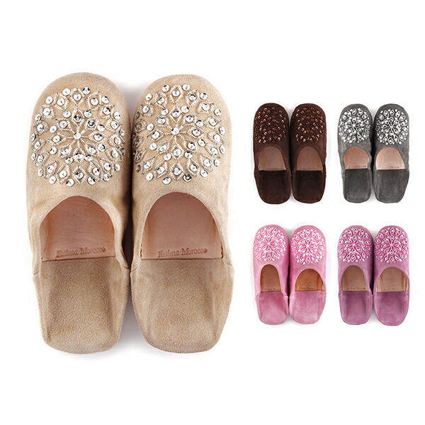 楽天市場 スエードスパンコール バブーシュ レディース モロッコ サンダル スリッパ Designers Laboshop