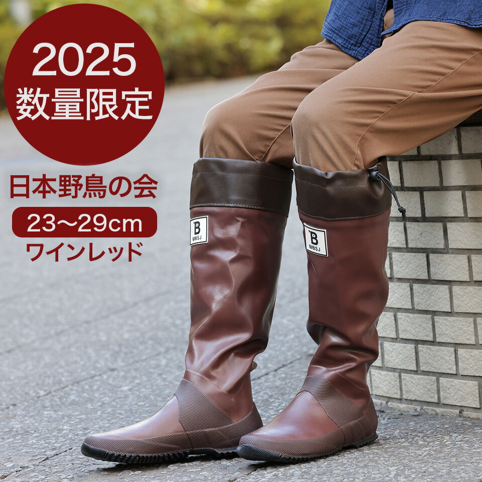 楽天市場】【限定カラー】 ワインレッド 日本野鳥の会 長靴 レイン