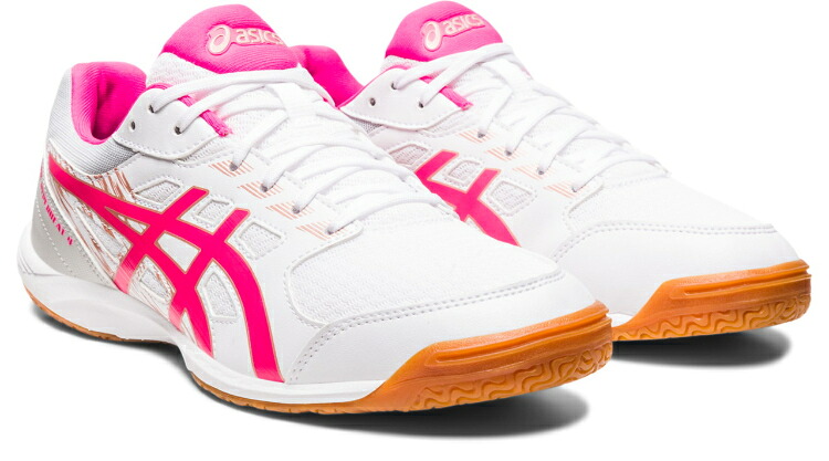 asics アシックス ATTACK HYPERBEAT 4 WHITE/PINK GLO 25.5 1073A056 101 | 運動競技 運動競技装置 グッズ 物の具 雑貨 靴 シューズ 25.5浪華節的 レディース メンズ ピンポン 延性のある性 軽さ 通気性 白 白いこと 桃 さくら色