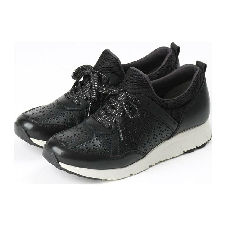 asics アシックス商事 食べ物屋スニーカー ブラックスムース 23.5 AO-24060 111 | 靴 シューズ スニーカー 心地よいスニーカー レディースシューズ レディース 牛皮 心地よい 日常使い走り 座布団性 やわらかい 幅ひろい 広広とした 軽さ たわい無い 消臭 好いたらしい