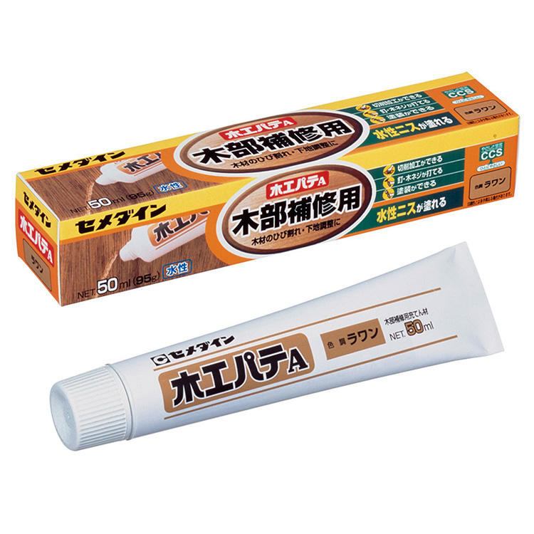 楽天市場】CEMEDINE セメダイン 木工パテA ラワン 1kg HC-156 | 木材 ひび割れ 穴埋め 最適 水性 木部 補修用 パテ 溶剤系  速乾 安心 フローリング ウッドデッキ 柱 キズ 補修 : DE（desir de vivre）