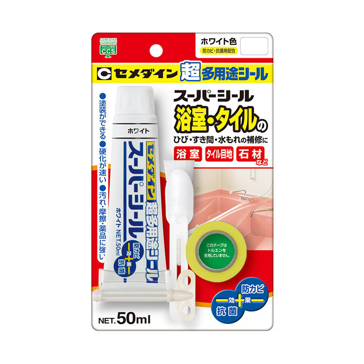 楽天市場】CEMEDINE セメダイン バスコークN 白 100ｍL HJ-153 | 浴室用充てん材 プラスチック 密着 高性能 洗面所 水周り  防水 すきま 補修 浴槽 壁 洗面台 タイル目地 シャワーヘッド 水漏れ補修 : DE（desir de vivre）