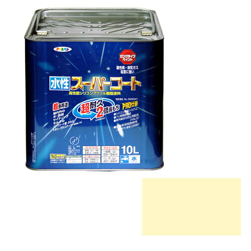 アサヒペン 多用途ー水性スーパーコート 10Lーアイボリー｜DE（desir de vivre）