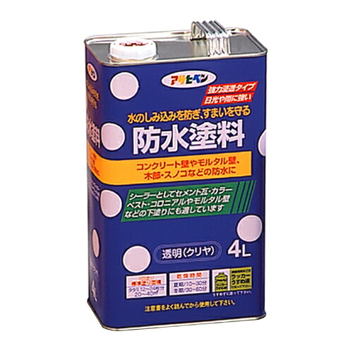 アサヒペン 防水塗料 4Lトウメイ クリヤ｜DE（desir de vivre）