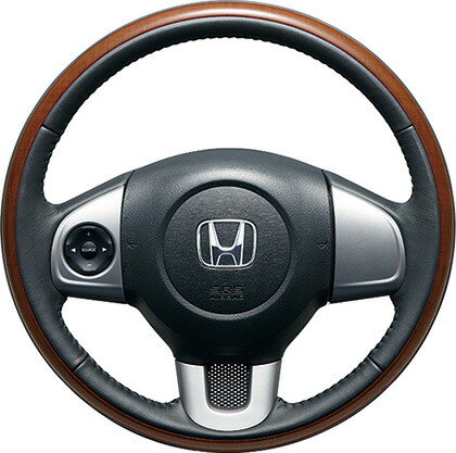 HONDA ホンダ 純正 NBOX N-BOX エヌボックス ステアリングホイール 本革×木目調コンビ(ブラック) 2015.10~次モデル|DE(desir de vivre)