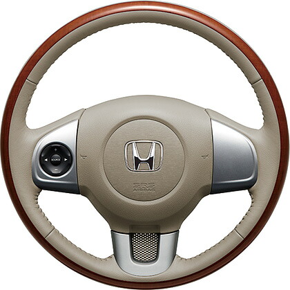 HONDA ホンダ 純正 NBOX N-BOX エヌボックス ステアリングホイール 本革×木目調コンビ（ベージュ） ステアリングガーニッシュ装備無し車用 2015.10～次モデル