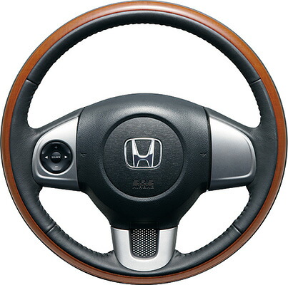 HONDA ホンダ NBOX+ N-BOX＋ plus エヌボックスプラス ホンダ 純正 ステアリングホイール 本革×木目調コンビ（ステアリングガーニッシュ装備車用）ブラック 2012.12～2013.11
