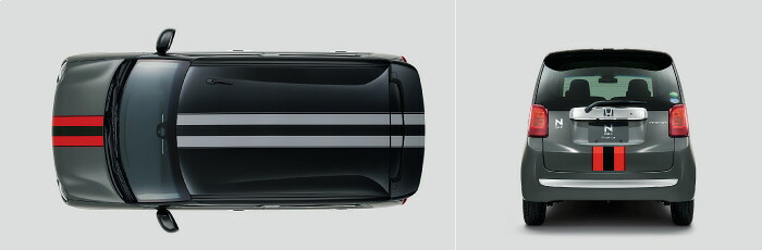 HONDA ホンダ NONE N-ONE エヌワン ホンダ純正 デカール センターストライプ（レッド＆ブラック） 2015.10～次モデル｜DE（desir de vivre）