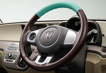 メール便可 HONDA ホンダ NONE N-ONE エヌワン ホンダ純正 ステアリングホイールカバー（合皮製）ミント/アプリコット 2015.10～次モデル