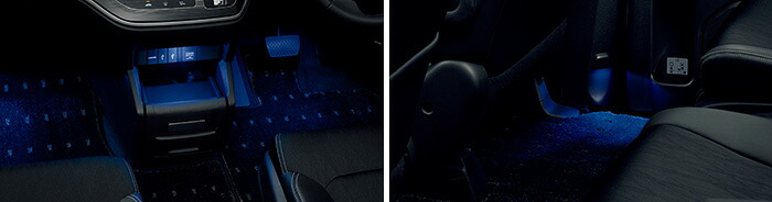 HONDA ホンダ ODYSSEY オデッセイ ホンダ純正 フットライト フロント/フロントセンターテーブル/リア用セット LED（ブルー）イルミネーション 2015.1～次モデル | ライト 車 内装 室内 イルミネーション イルミ 後付け 照明 アクセサリー ポイント消化