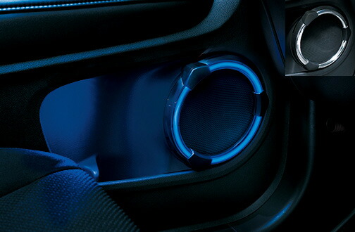 HONDA ホンダ VEZEL ヴェゼル ホンダ純正 LEDスピーカーリング＆ドアポケットイルミネーション （LED〈ブルー〉イルミネーション〈イグニション連動〉／スピーカー部＋ドアポケット部／フロント左右セット） 【 2013.12～次モデル】