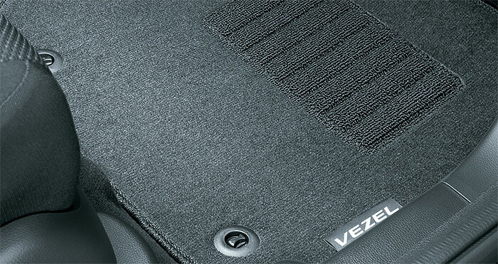 HONDA ホンダ VEZEL ヴェゼル ホンダ純正 フロアカーペットマット スタンダードタイプ 消臭・抗菌加工 ブラック/ヒールパッド付 2014.10～仕様変更 | 08P14-T7A-010 RU1 RU2 RU3 RU4 ヴェゼルハイブリッド VEZELHYBRID フロアマット カーマット 床 車 フロア カー マット