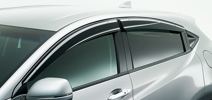 HONDA ホンダ VEZEL ヴェゼル ホンダ純正 ドアバイザー（フロント・リア用／左右4枚セット） 【 2015.10～次モデル】 | ドア バイザー 雨 雨よけ 後付け 取り付け 交換 部品 パーツ ポイント消化