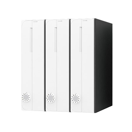 NASTA ナスタ ポスト D-ALL 3戸 静音大型ダイヤル錠 ホワイト 360&times;300&times;317.3 KS-MB3002PU-3-LT-W | KS-MB3002PU シリーズ メール便 はがき DM パンフレット カタログ 回覧板 郵便受け 郵便ポスト 新聞受け 玄関ポスト メールボックス おしゃれ シンプル｜DE（desir de vivre）