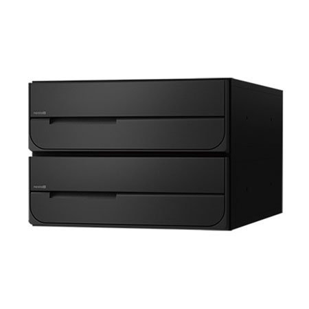 NASTA ナスタ ポスト D-ALL 2戸 ラッチ錠 ブラック 200×280×425.8 KS-MB5102PU-2R-BK | KS-MB5102PU シリーズ メール便 はがき DM パンフレット カタログ 回覧板 郵便受け 郵便ポスト 新聞受け 玄関ポスト メールボックス おしゃれ シンプル|DE(desir de vivre)