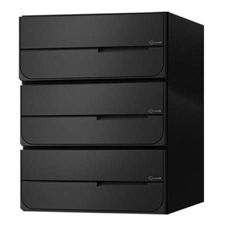 NASTA ナスタ ポスト D-ALL 横開き 3戸 静音大型ダイヤル錠 ブラック 360&times;280&times;423.2 KS-MB6102PY-3L-BK | KS-MB6102PY シリーズ メール便 はがき DM パンフレット カタログ 回覧板 郵便受け 郵便ポスト 新聞受け 玄関ポスト メールボックス おしゃれ シンプル｜DE（desir de vivre）