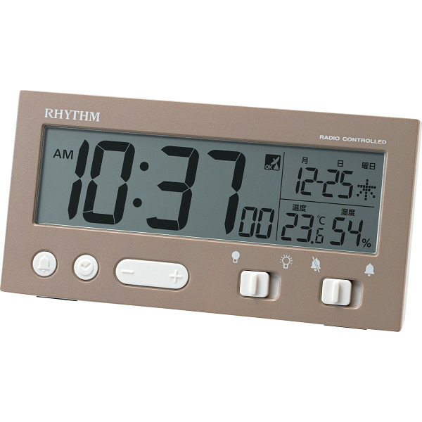 【ギフト】リズム 電波デジタル ベージュ 8RZ238ND38