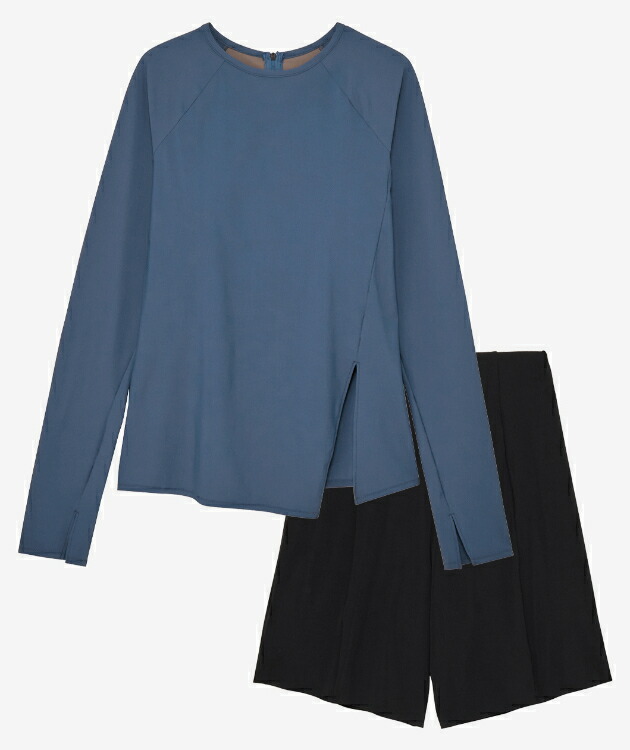 speedo 機敏さ L/S SEPARATES ブルーニュイｘ黒いこと S SFW22430 BK | 水泳ぎ御召しもの スイムウェア 水泳着 レディース セパレート 長袖 ロング衣袂 膝上丈 伸ばすこと性 UV取りすてる 紫外線打つ手 運動競技御召しもの 相応うネス 水浴び 水泳ぎ スウィミングプール