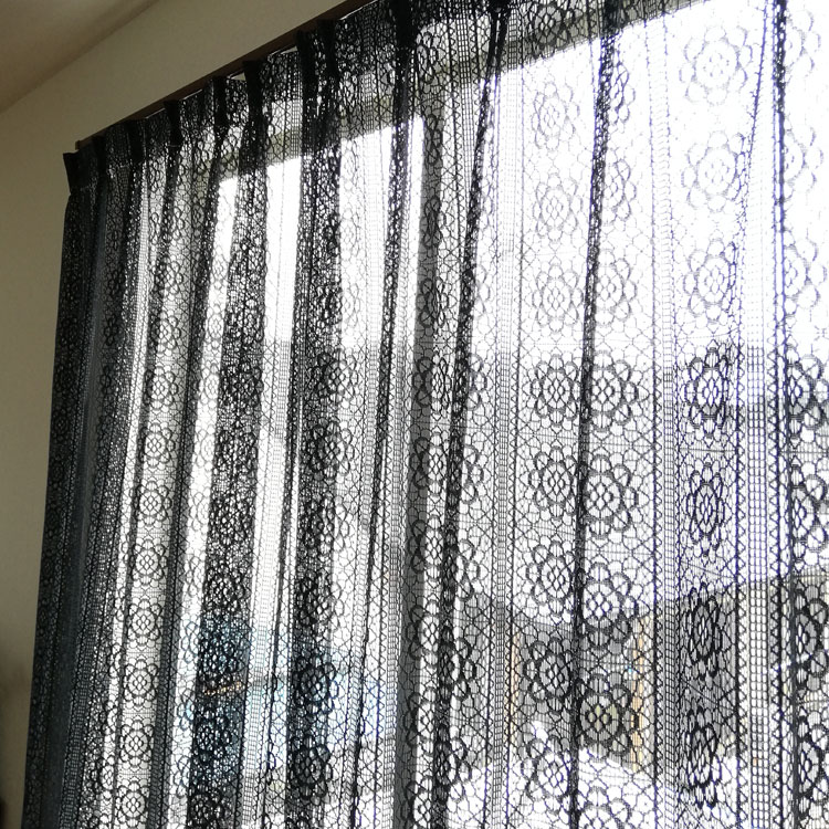 Curtain Despres Class Two Pieces Of Design Lace Curtains Black