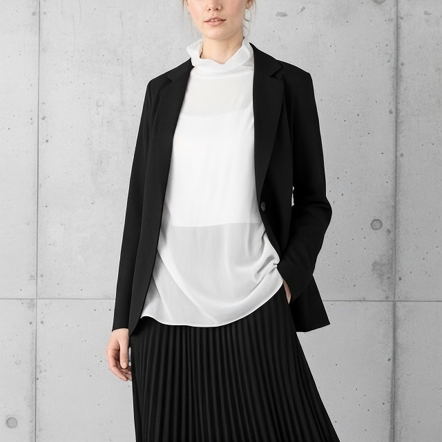 PUPULA(ププラ) デジタルコットンストレッチ カットソー ジャケット【レディースファッション 30代 40代 50代 60代】【イタリー製ファブリック】【手洗い可】【動画リンク有り】
