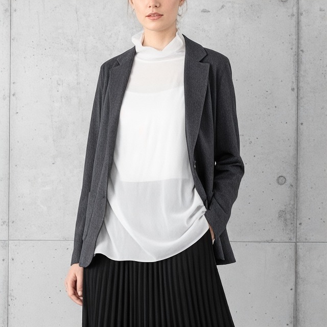 PUPULA(ププラ) デジタルコットンストレッチ カットソー ジャケット【レディースファッション 30代 40代 50代 60代】【手洗い可】【イタリー製ファブリック】【動画リンク有り】｜Listyc