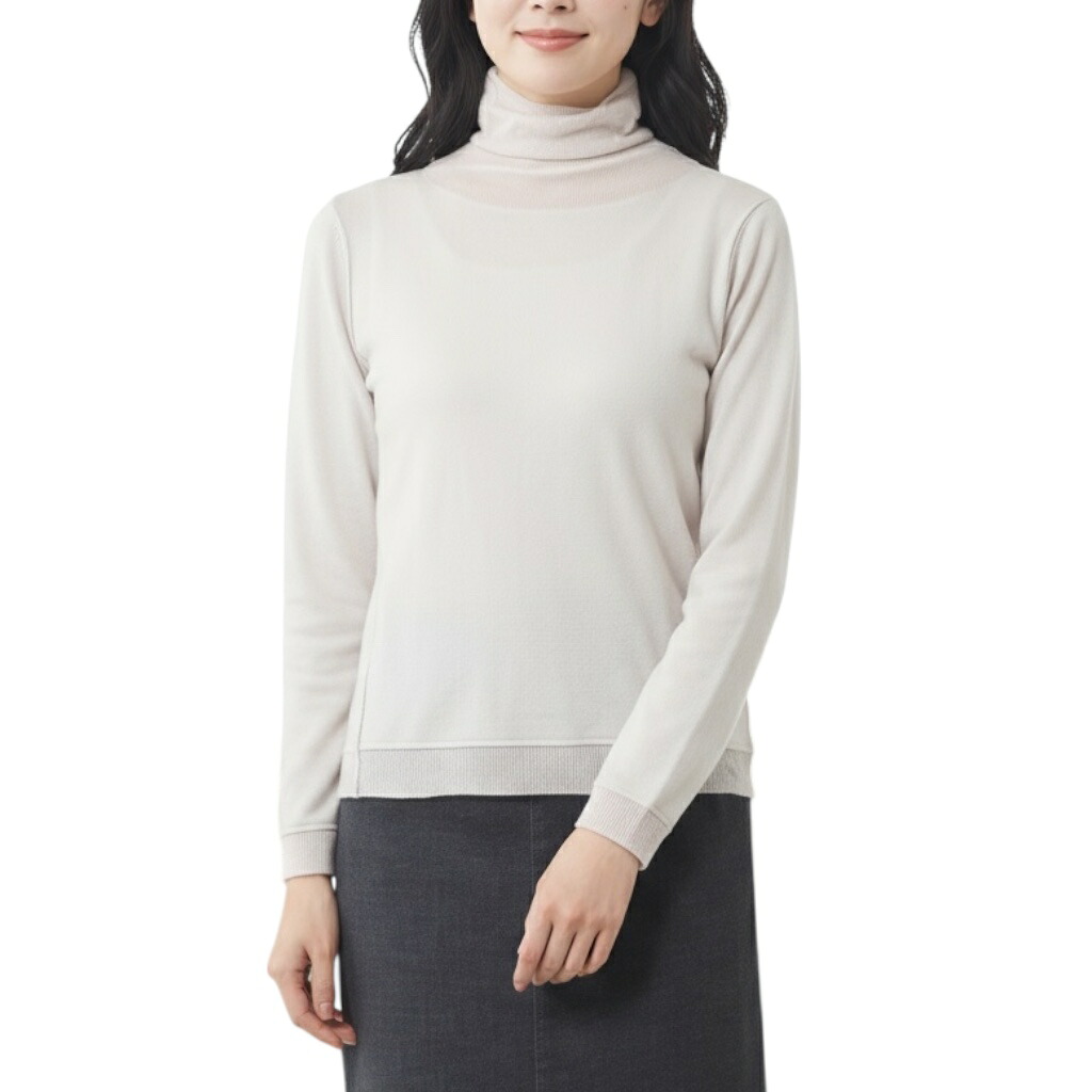 PUPULA(ププラ） コットンカシミア チュールトリム プルオーバー【レディースファッション 30代 40代 50代 60代】