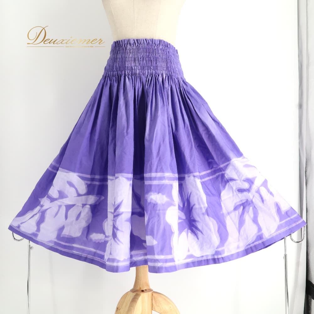 【中古】 nani pua ナニプア フラダンス 衣装 パウスカート パープル系 ハイビスカス柄 モンステラ柄 ハワイアンプリント ハワイアン アロハ フラ ダンス レッスン 練習 紫 白 ホワイト系 シングル スカート フレア 華やか 鮮やか かわいい おしゃれ 上品 B010-2512018012336|deuxiemer 店