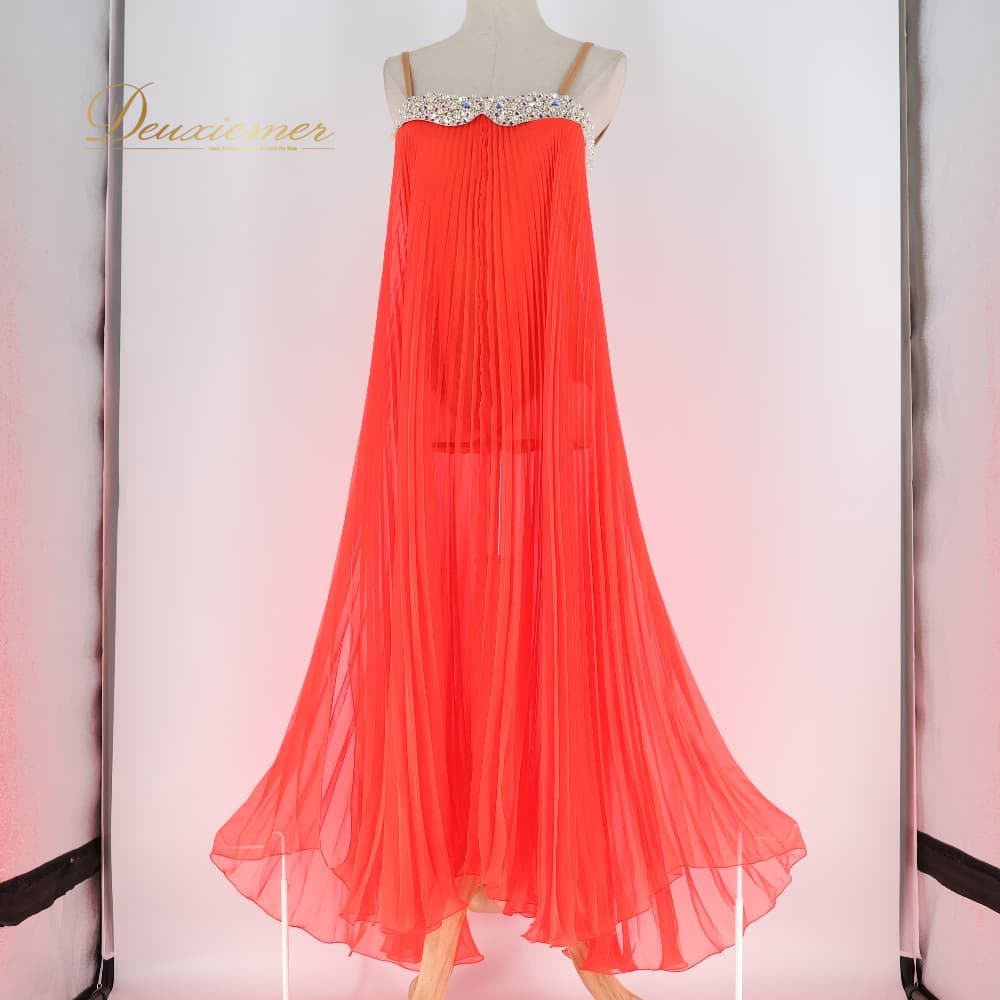 【中古】 EM couture 人付き合い社交ダンス お召しもの お召しもの 衣装 赤いこと系 オレンジ色系 オレンジ色 緋色 赤 たわい無い 薄べったい レオタード 無地 筋目 示威運動 引きくらべる 引きくらべる用お召しもの ズージャー社交ダンス 一こまお召しもの 社交ダンスお召しもの C126-2510122012617