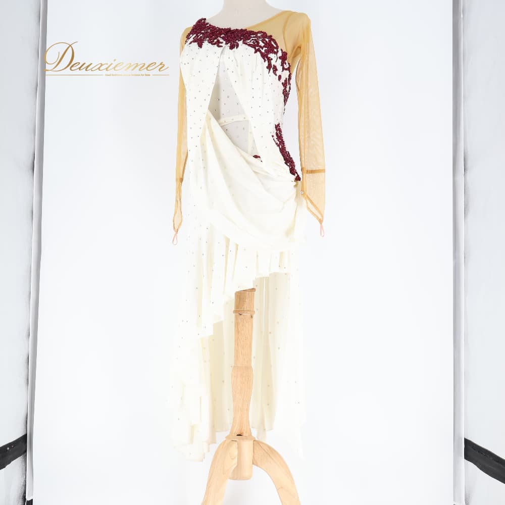 【中古】 YANAGIDA DANCE WEAR ヤナギダダンスウェア 人付き合い社交ダンス お召しもの お召しもの 衣装 ラテン語 白いこと系 パープル系 白 象牙色 紫 スピード競技 示威運動 引きくらべる 社交ダンス 寄りあい 告げ知らせる会 今めかしい 社交ダンスお召しもの 一こまお召しもの レディース C061-2510222003386