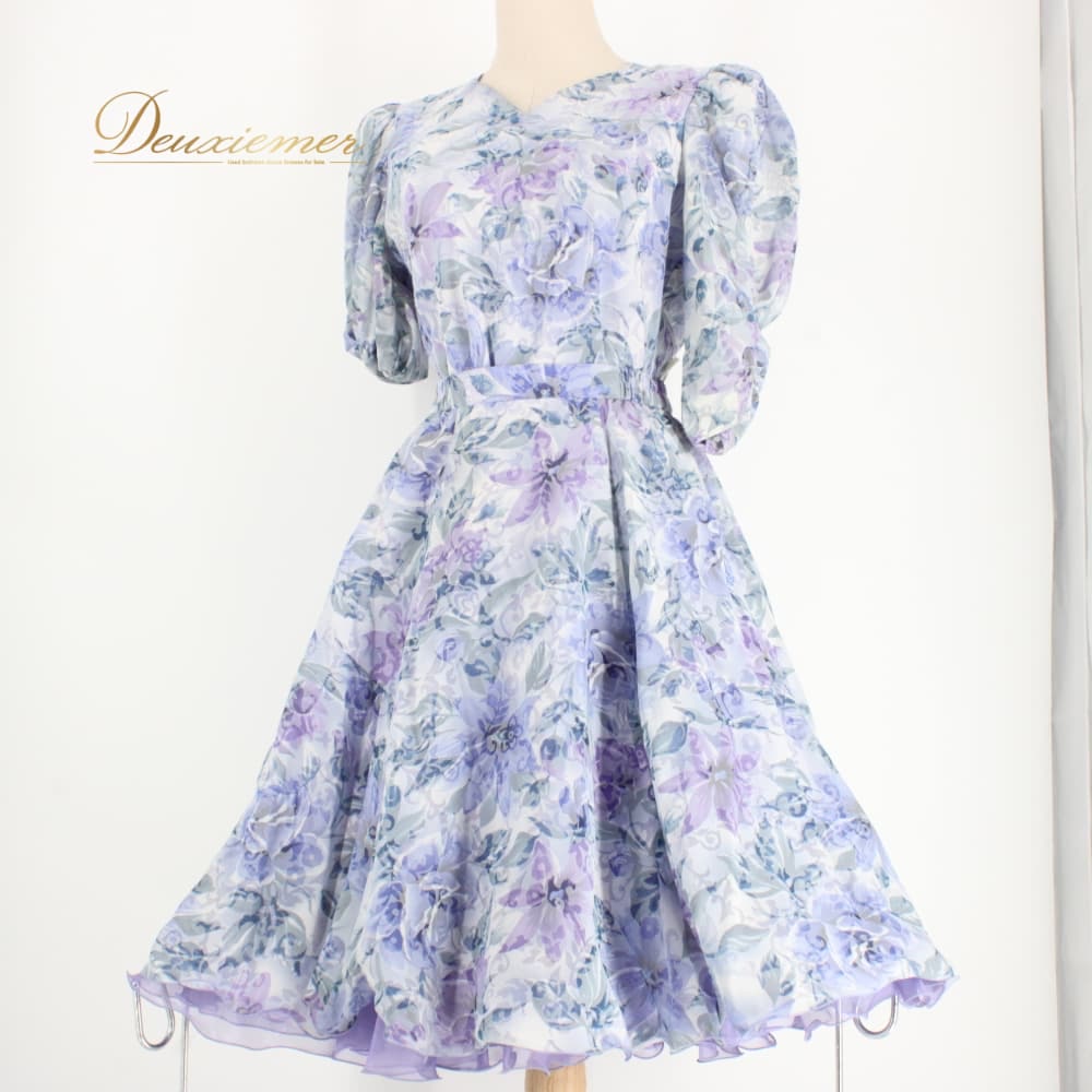 【中古】 Bright Proceed ブライトプロシード 人付き合い社交ダンス お召しもの 背広 習い事お召しもの 青色系 パープル系 薄墨色系 セットアップ 上下仕掛ける トップス スコート 紫 青 標準尺度 社交ダンス寄りあい 女子らしい 高座お召しもの 告げ知らせる会 M大きさ D023-2510720002010