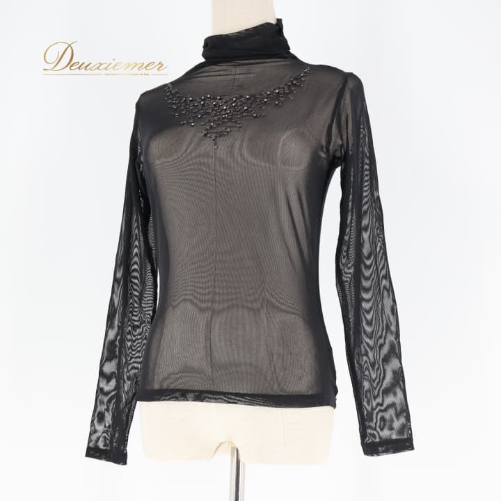 【中古】Chacott ROYAL DANCE チャコットロイヤルダンス 社交ダンス 衣装 トップス ブラウス 黒 スパンコール ビーズ タートルネック メッシュ生地 日本製 シンプル 練習 レッスン 伸縮 ストレッチ ダンス衣装 イベント ステージ M E021-2510701005658 4,738円