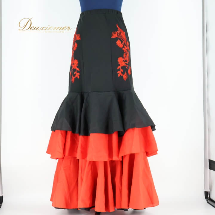 楽天市場】フラメンコ スカート ファルダ 水玉 斜めフリル