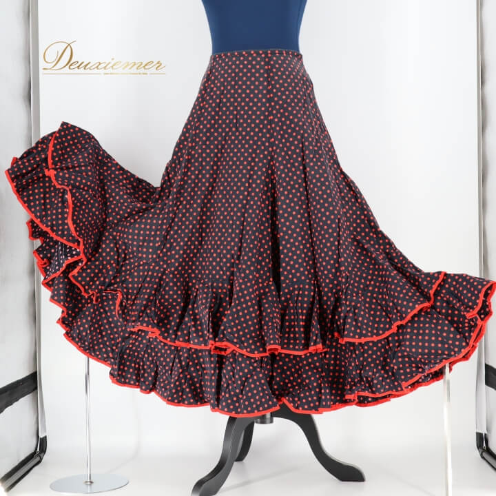 楽天市場】フラメンコ スカート ファルダ 水玉 斜めフリル フラメンコ