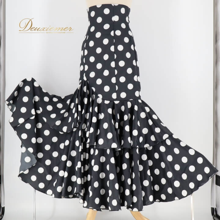 楽天市場】フラメンコ スカート ファルダ 水玉 斜めフリル フラメンコ