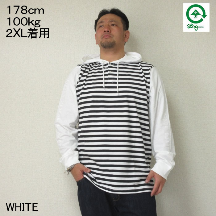 配送員設置送料無料 本州四国九州 大きいサイズ メンズ ｌｒｇ エルアールジー Line Up Hooded Henley White 2xl 3xl ｕｓａ アメリカ ストリート系 ブランド 長袖 パーカー 売り切れ必至 Www Natskies Com