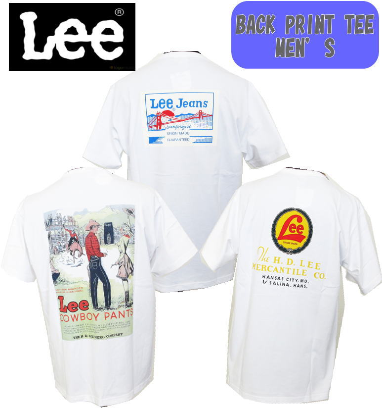 楽天市場 税抜2700円 送料無料 Lee リー Back Print Tee バッグプリント 半t 半袖 大人 メンズ ユニセックス 男女兼用 トップス 双子コーデ カップル お揃い 誕生日 プレゼント Lt4011 Lee403 セレクトショップ ｄｅｖｉｎ