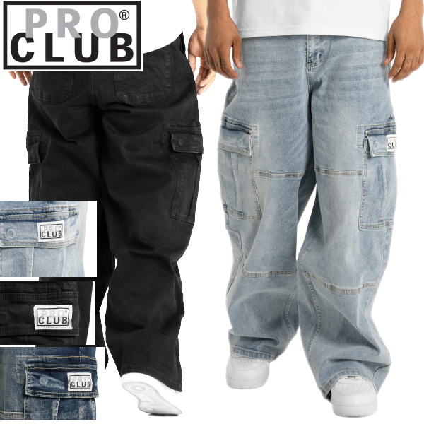 32パソコン0606 Pro Club Men\u0027s Heavyweight Baggy Fit Denim Cargo Pant (労働者階級野球クラブ) ヘビーウエイトバッギーデニムカーゴパンツ【28～40in】 PROCLUB ポロ野球クラブ メンズ大層らしい大きさ  ダボダボジンズ カーゴパンツ 大層らしい大きさ