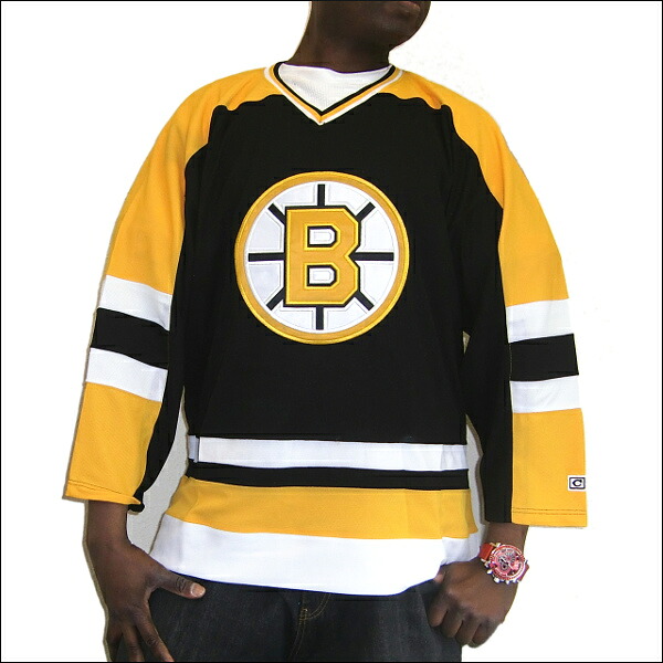 BOSTON BRUINS (ボストンブロインス) replica アイスホッケーシャツ 【TEAM JERSEY】 アイスホッケー　ゲームシャツ 大きいサイズメンズ　メンズ大きいTシャツ　ヒップホップ衣装　ダンス　衣装　ジャージ